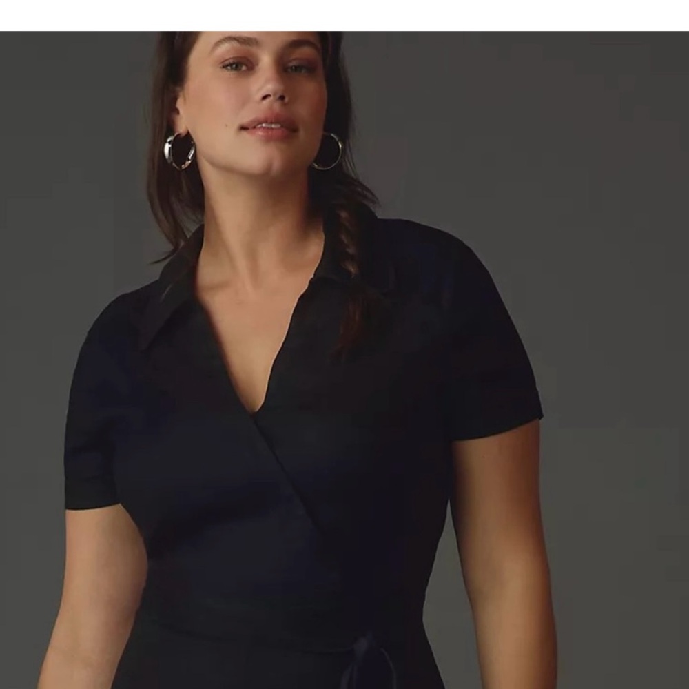 Anthropologie Colette Black Wrap Jumpsuit - Picture 2 of 5